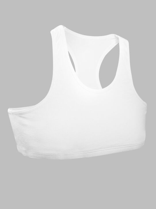 Fruit of the Loom Girls' Cotton Built-up Stretch Sports Bra, - Import It All