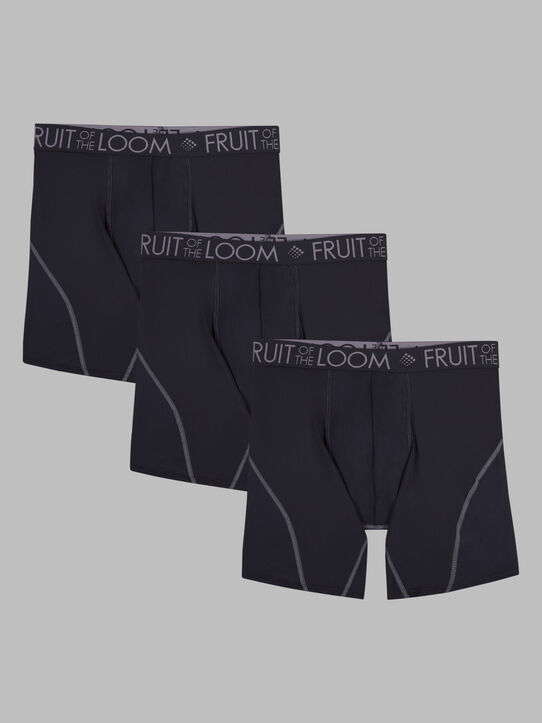 Fruit of the Loom Men's Breathable Underwear, Cotton Mesh - Black