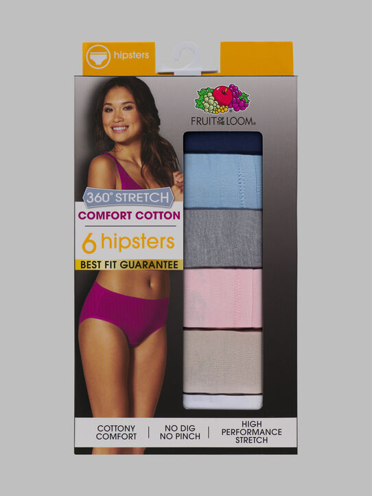 Fruit of the Loom Women's Hipster Underwear, 6 Pack