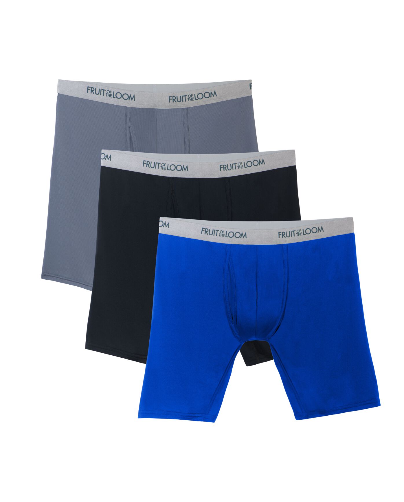 Fruit of the Loom Everlight Breathable Long Leg 3-Pack Boxer Briefs - Size  3XL