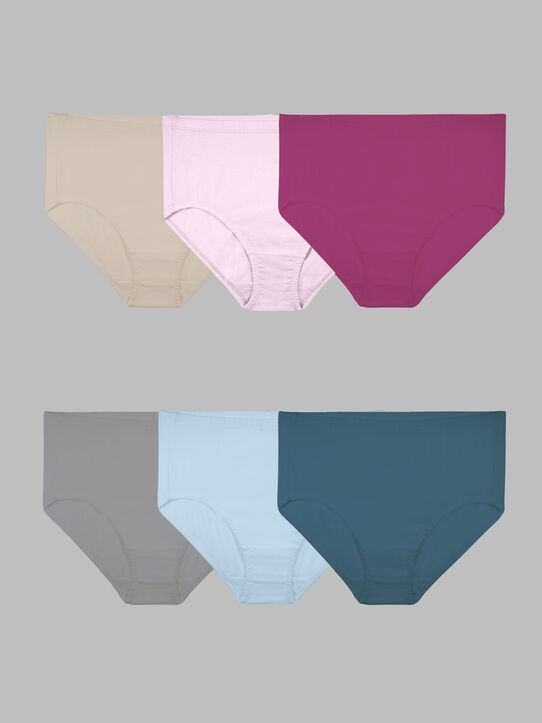 Women's Plus Breathable Cotton-Mesh Brief Panties - 5 Pack