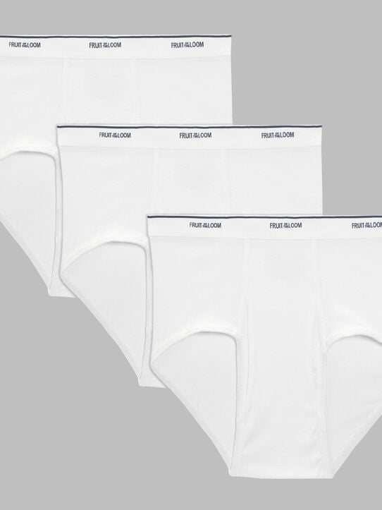 Men's Classic Briefs, Extended Sizes White 3 Pack