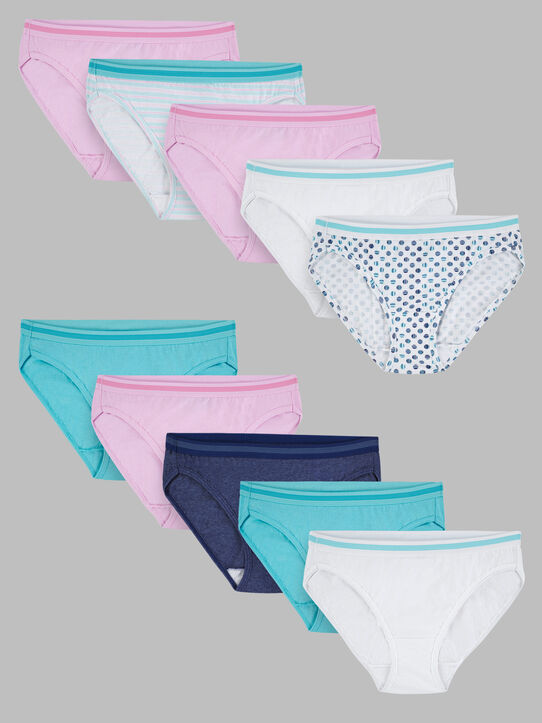 Fruit of the Loom Women's 10pk Cotton Bikini Underwear - Colors May Vary 5  10 ct
