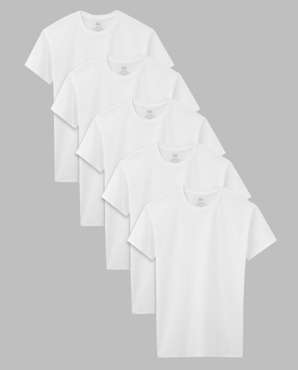 Boys' White Crew Neck T-Shirts, 5 Pack | Fruit of the Loom