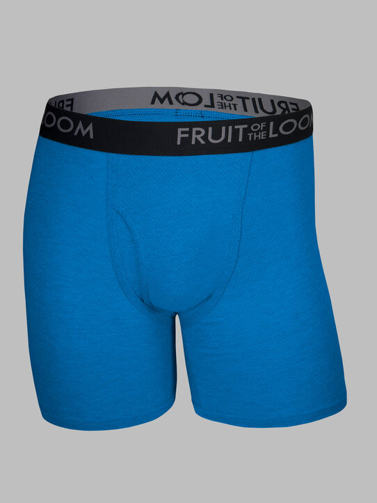Fruit of the Loom Men's Breathable Cotton Micro-Mesh Long Leg Boxer Briefs,  3 Pack