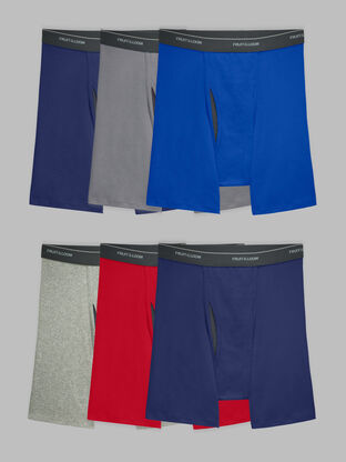 Hanes Ultimate Stretch Cotton Big Men’s Boxer Brief Underwear, Black,4-Pack  (Big & Tall Sizes)