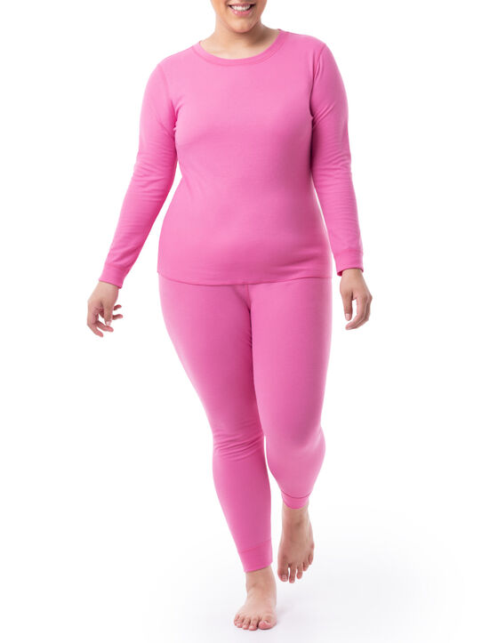 Aueoeo Thermal Sets For Women Women's Tight Round Neck Cotton