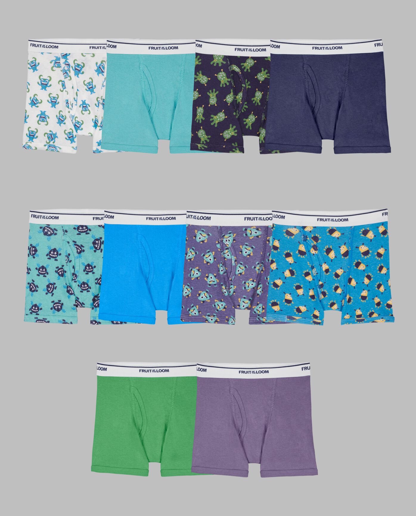 Toddler Assorted Boxer Briefs, 10 Pack