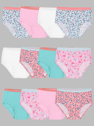 Girls' Seamless Brief Underwear, Assorted 6+1 Bonus Pack
