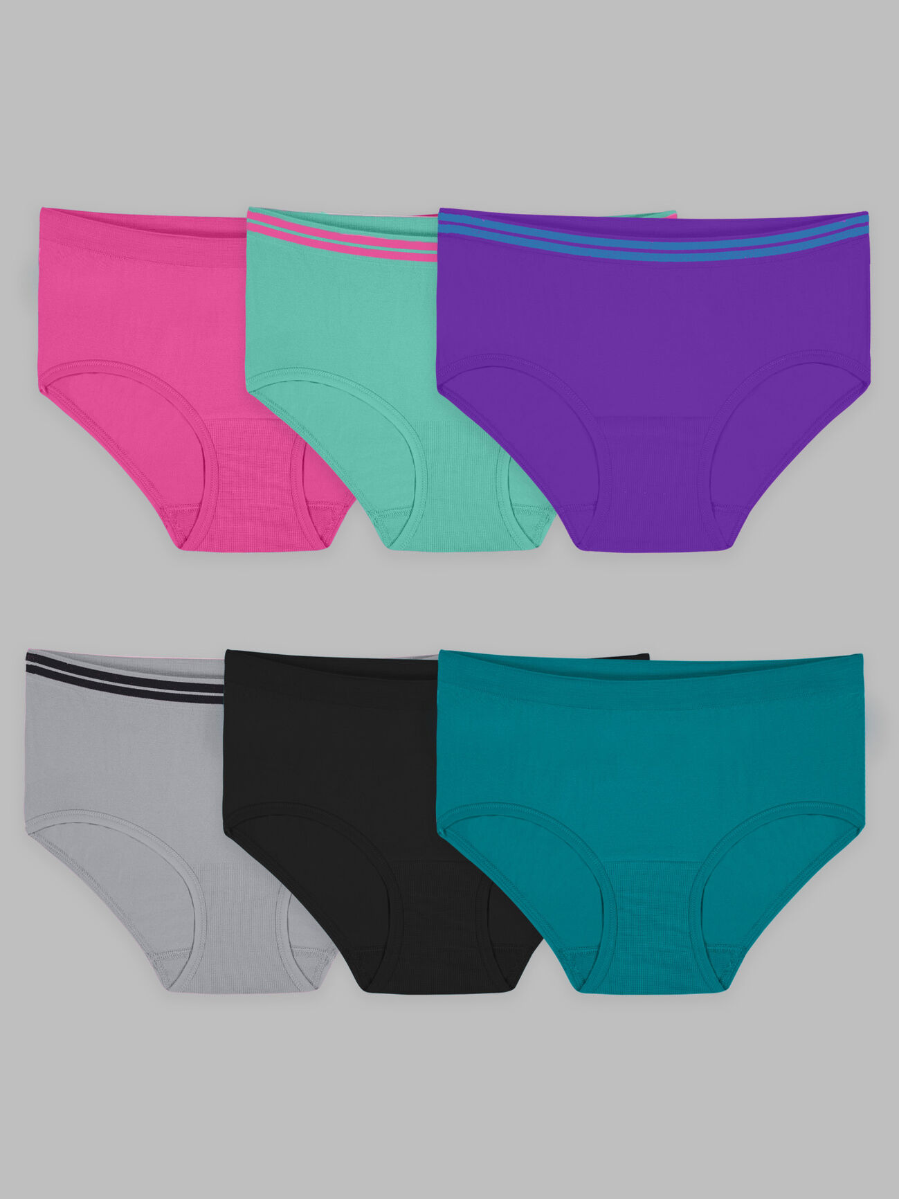 Fruit of the Loom Girls' 6pk Comfort Stretch Briefs - Colors May Vary 6