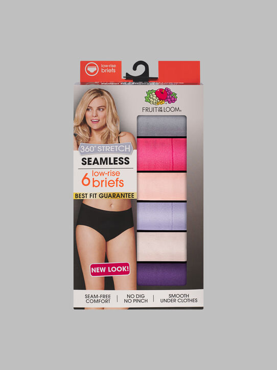Buy Fruit of the Loom Women's 6 Pack Seamless Low-Rise Brief