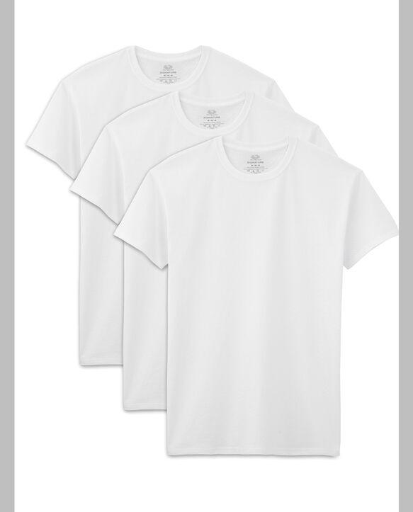 Men's Short Sleeve White Crew T-Shirts, 3 Pack