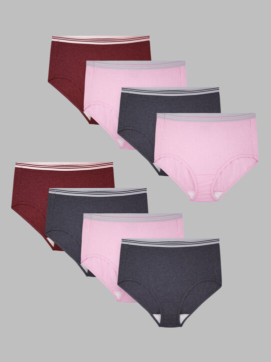 Women's Plus Heather Brief Underwear, 6+2 Bonus Pack