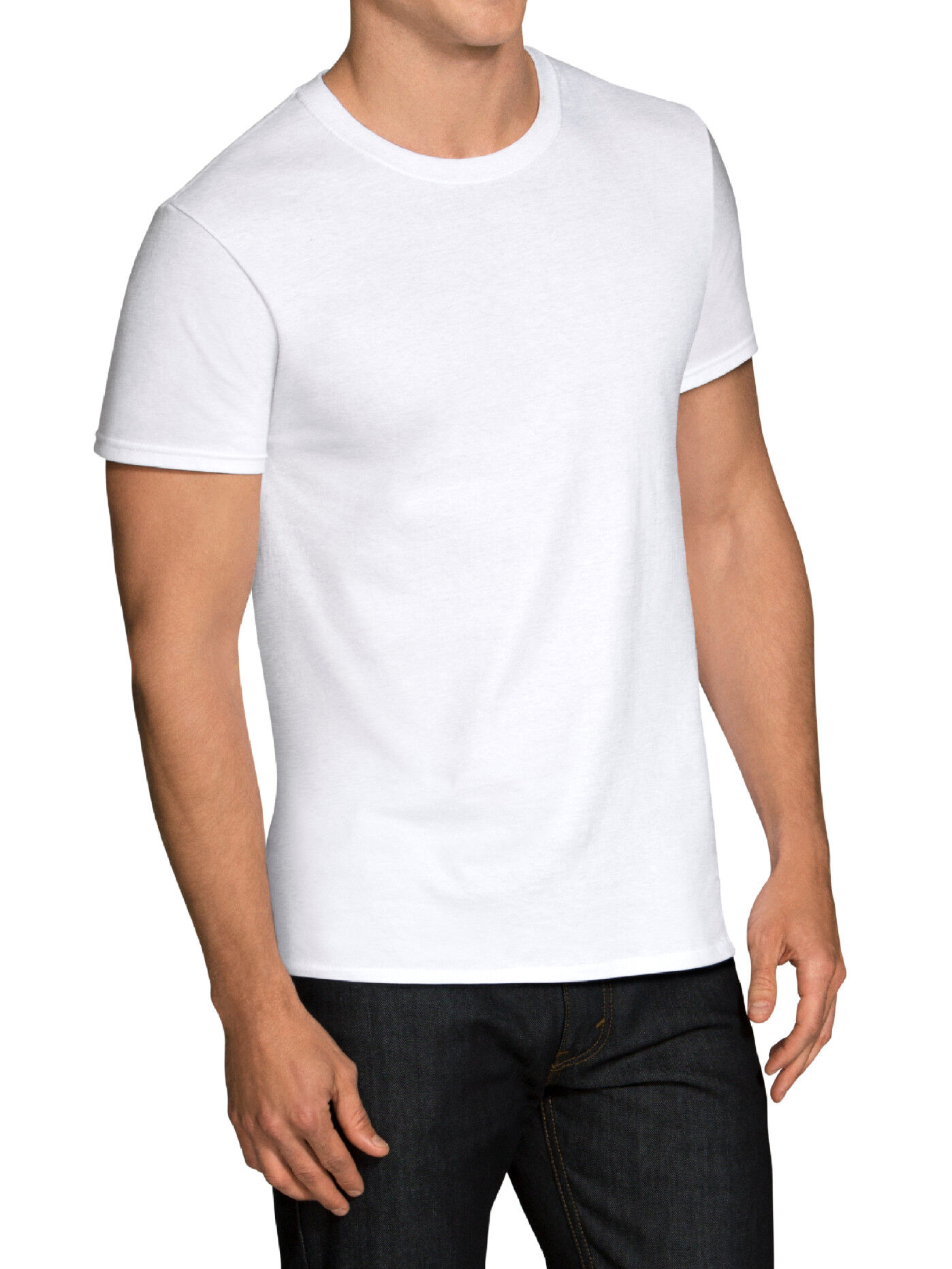Men's Short Sleeve White Crew T-Shirts 