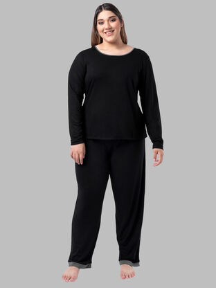 Freedom Knitwear Built-In Bra Shirt - Black XS in Freedom StayFresh Travel  Loungewear, Pajamas for Women