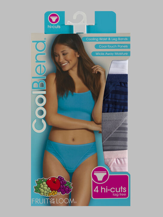 NEW in PACKAGE COOLBLEND HI-CUTS PANTY ASSORTED COLORS 4- SZ 8/XL