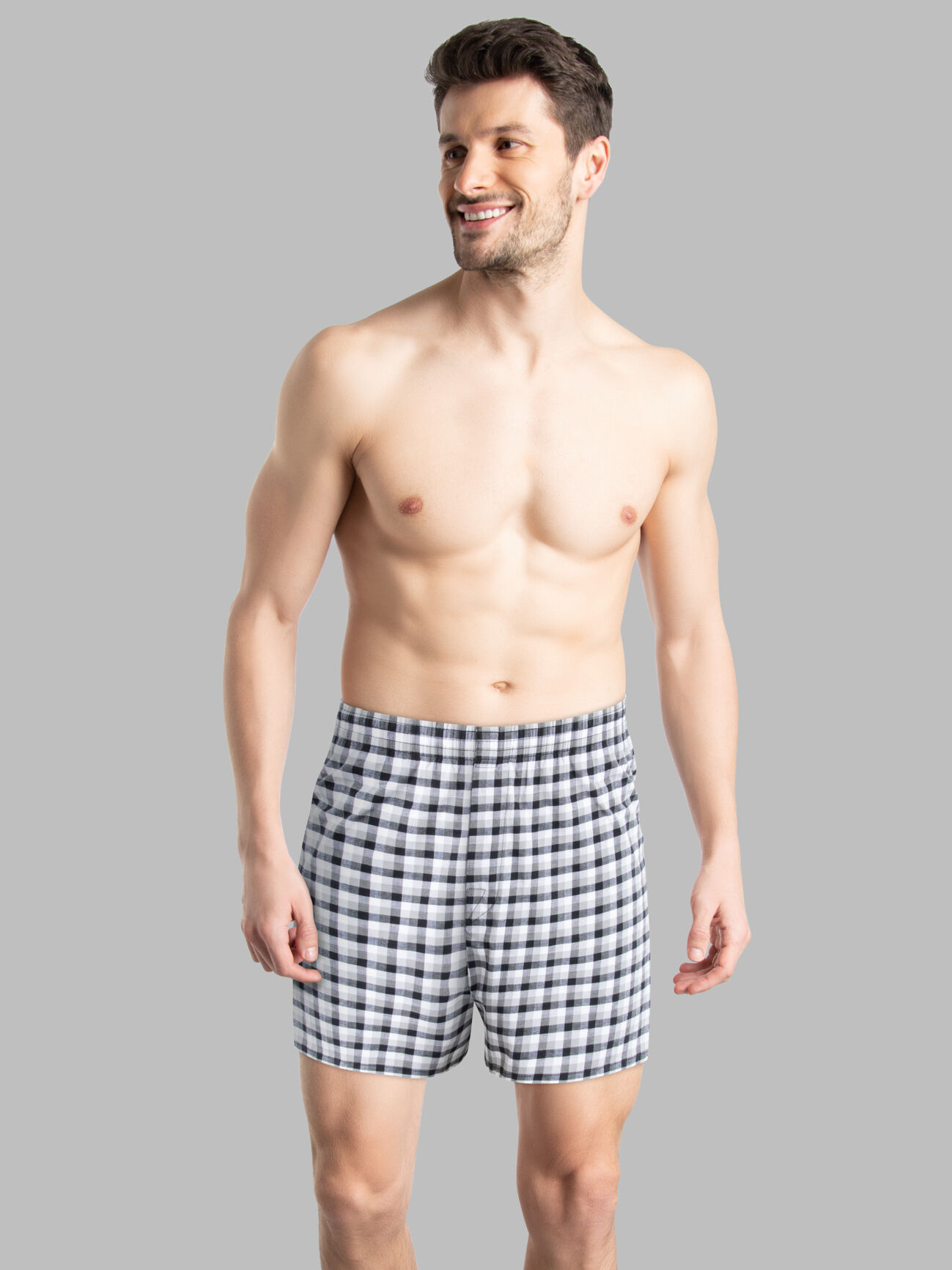 Men's Exposed Waistband Woven Boxers , Assorted 6 Pack