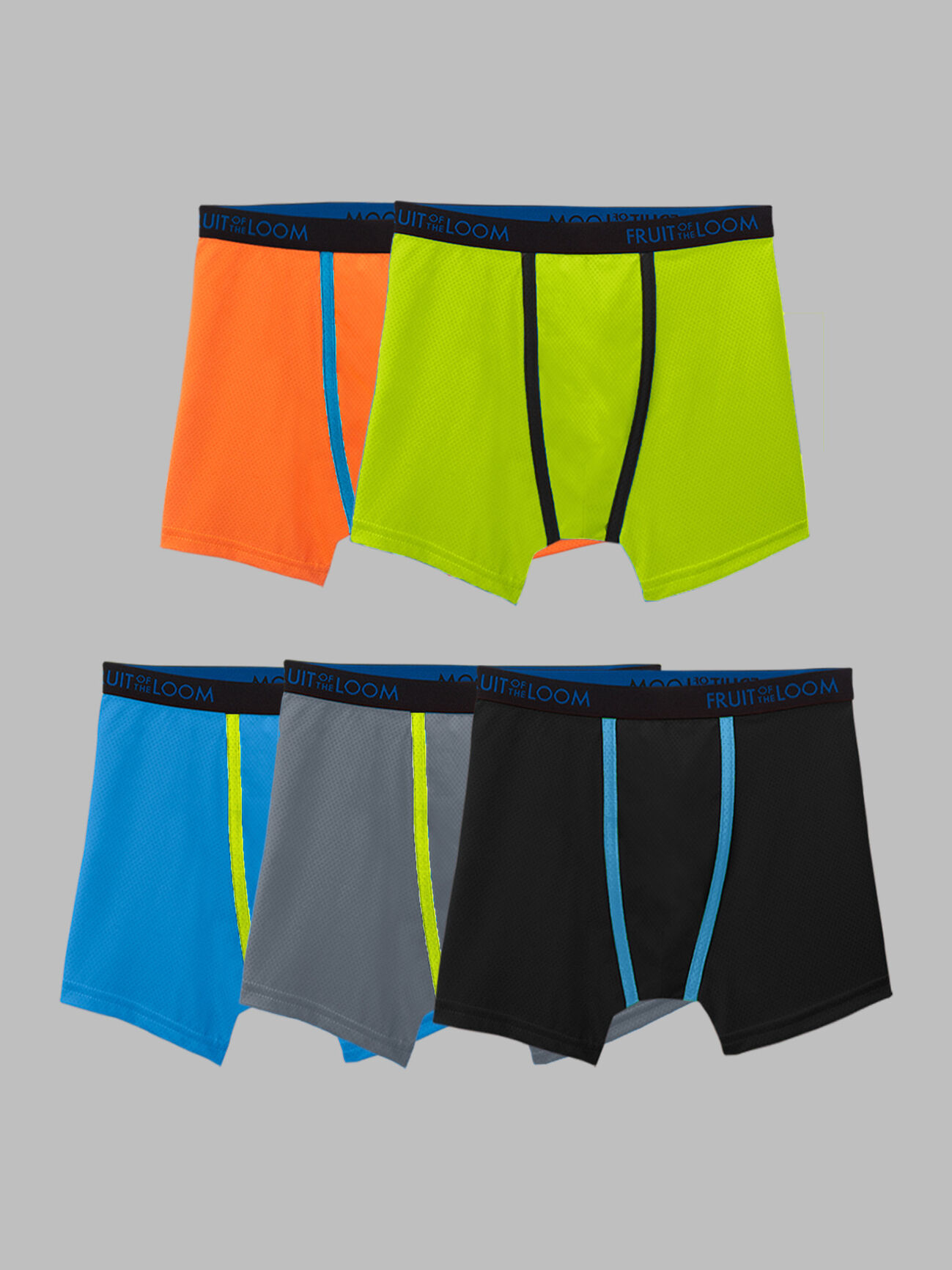 Boys' Breathable Micro-Mesh Boxer Briefs, Assorted 10 Pack