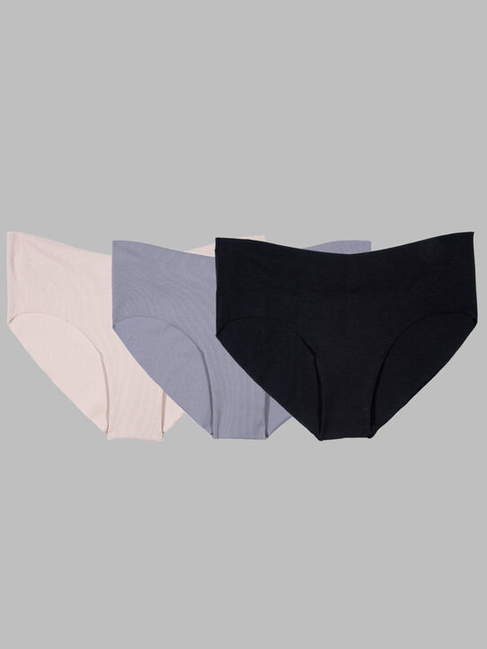 Fruit of the Loom Women's No Show Cheeky Underwear, 3 Pack, Sizes 5-9