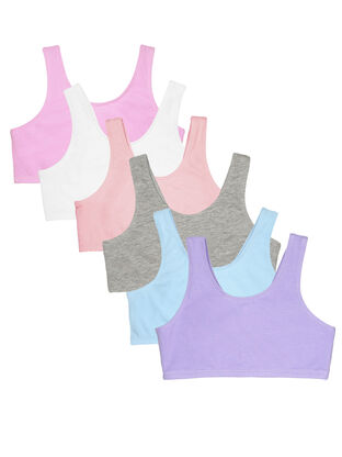 LENDOU 【5-10-pack 95%-Cotton Training Bras for gilrs,Girls Sport