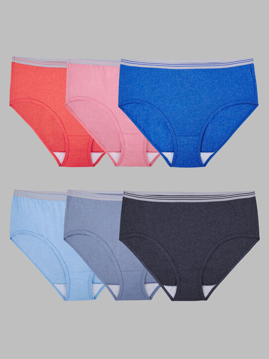 Fruit of the Loom Women's Heather Brief, 6 Pack 