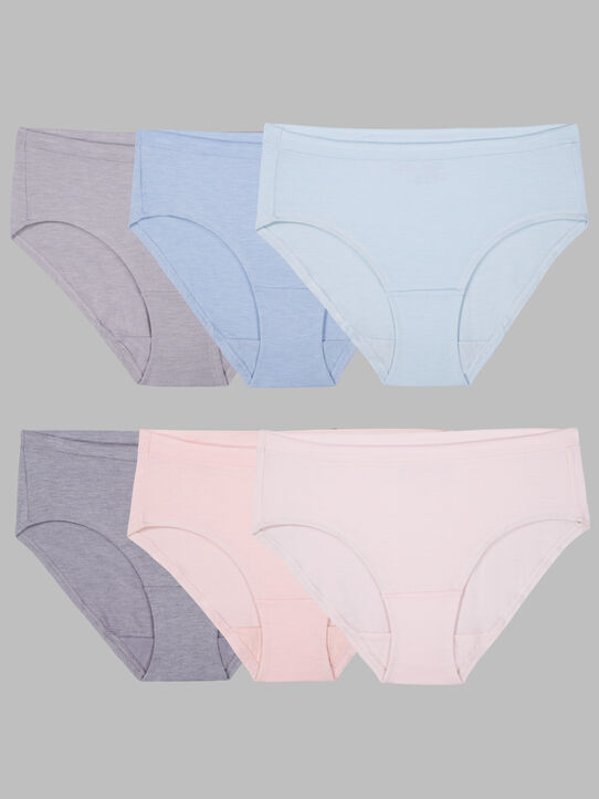 Fruit of the Loom Womens Ladies Plus 4PK Assorted Panty Hipster