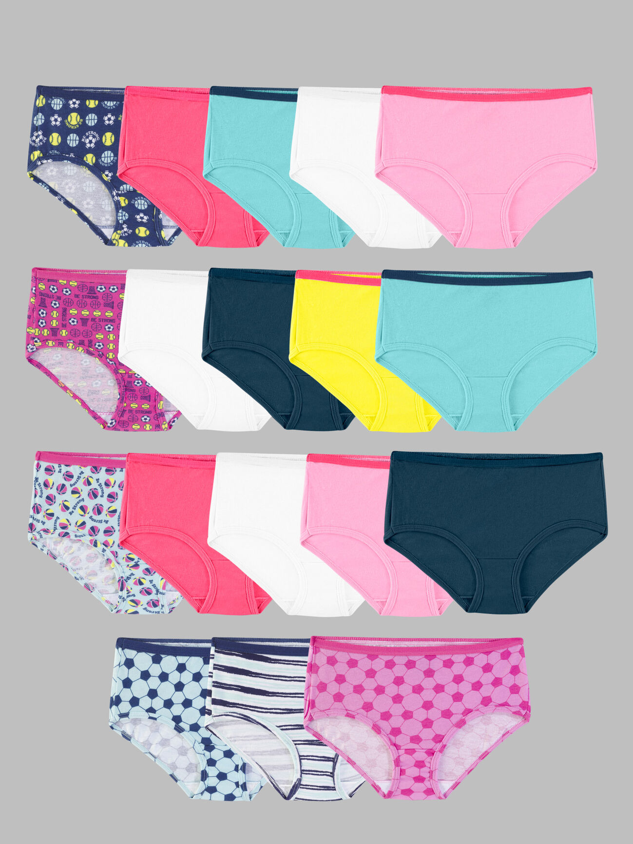 Fruit Of The Loom Girls Seamless Underwear Multipack Briefs