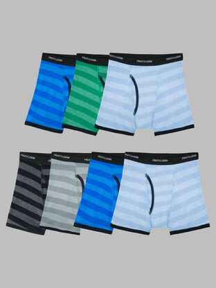 Boys' Striped Boxer Briefs, 7 Pack