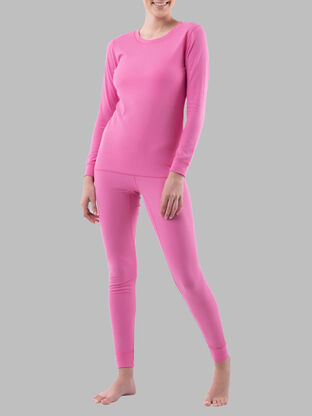 Lolmot Thermal Underwear for Women Long Johns with Fleece Lined Long  Underwear Set Cold Weather Pajamas Top Bottom