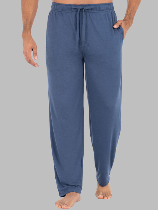 Tru Fit Mens Lounge Pants with Pockets Fly Cotton Soft Knit PJs, Size Small