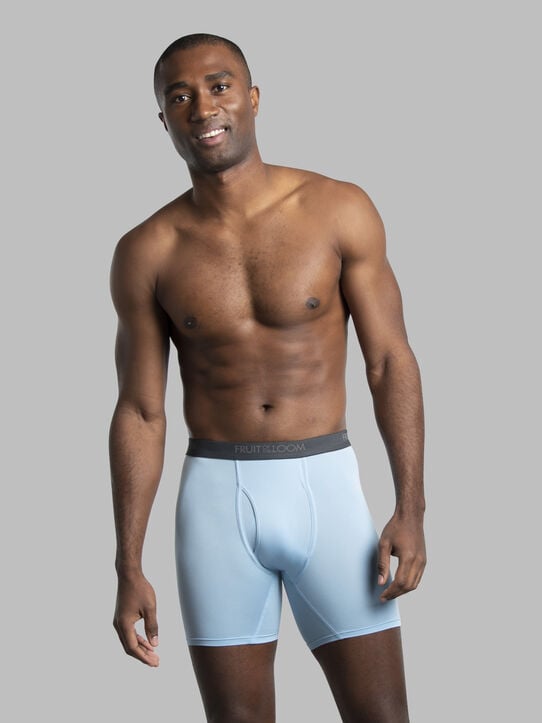Men's Micro-Stretch Black/Gray Long Leg Boxer Briefs