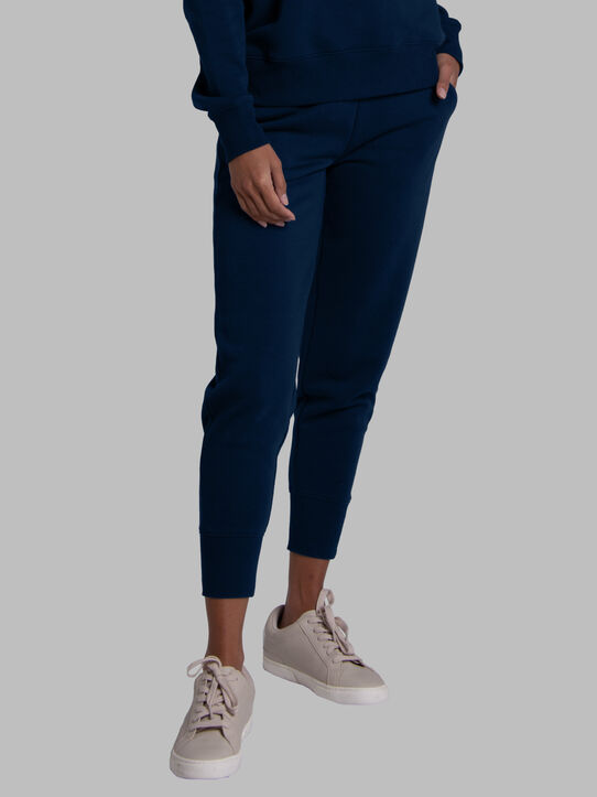 Fruit of the Loom Women's Crafted Comfort Crafted Comfort Joggers & Open  Bottom Pants Joggers Medium French Terry Black Heather