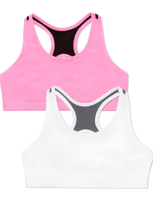 Bebe Girl 4 Pack Seamless Training Bras Size L(34) Pink White Blue