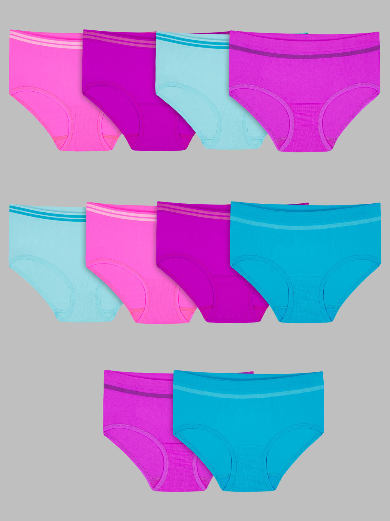  Pack of 10, Women's Low Rise Thongs Panties Seamless