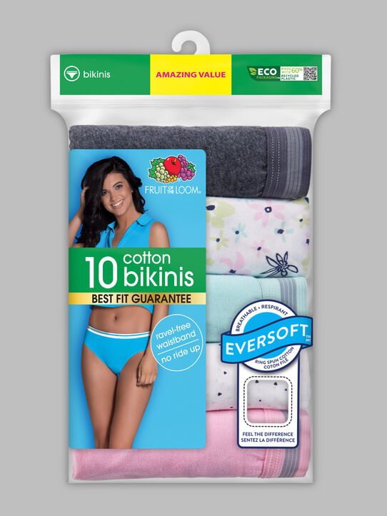 10 Pack Cotton Bikini Underwear for Women,Seamless Panties for
