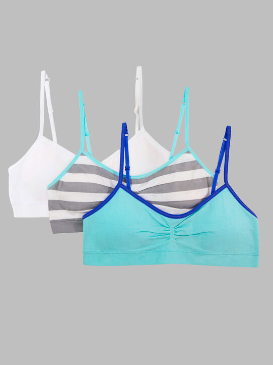 Fruit of the Loom Girls Cotton Sports Bra 3-Pack Sizes 28-40