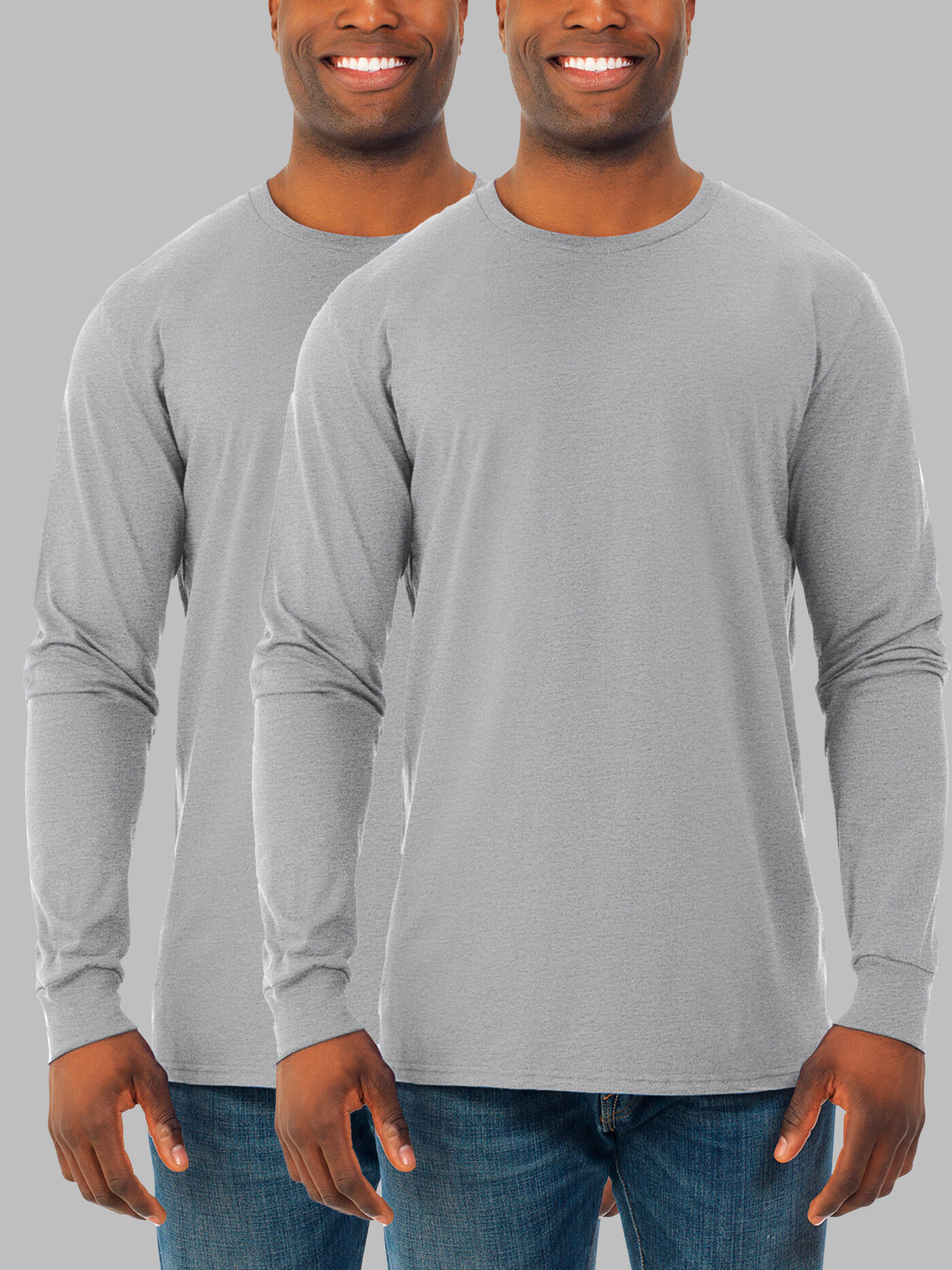 Men's Soft Long Sleeve Crew Neck T-Shirt | Fruit of the Loom