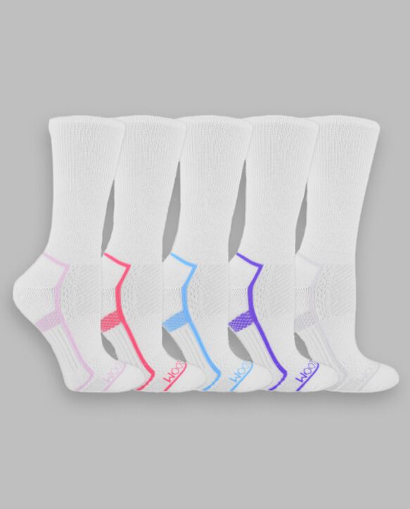 Women's CoolZone Cushioned Cotton Crew Socks, 5 Pack