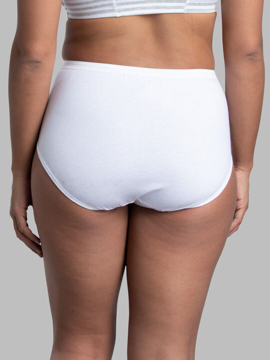 Women's Cotton Brief Panty, White 6 Pack