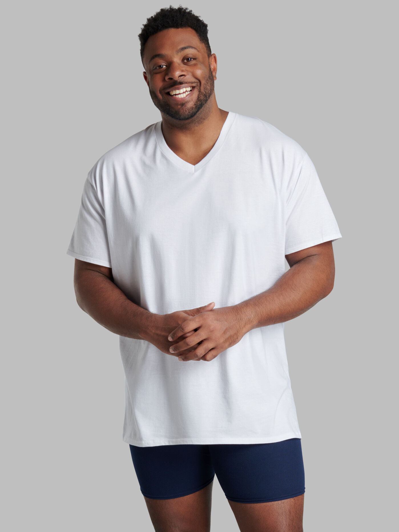 Tall Men's White V- Neck T-Shirts | Fruit of the Loom