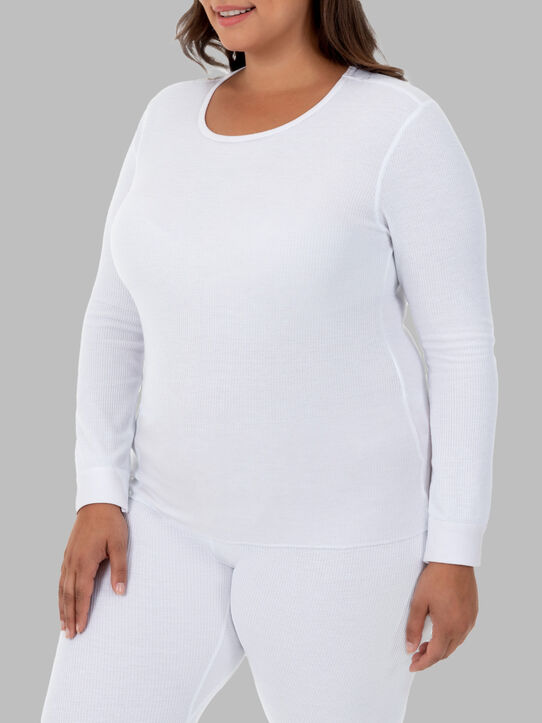 Women's Plus Size Thermal Crew Top, 2 Pack