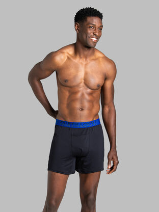 Men's Breathable Performance Boxer Briefs, Black 3 Pack