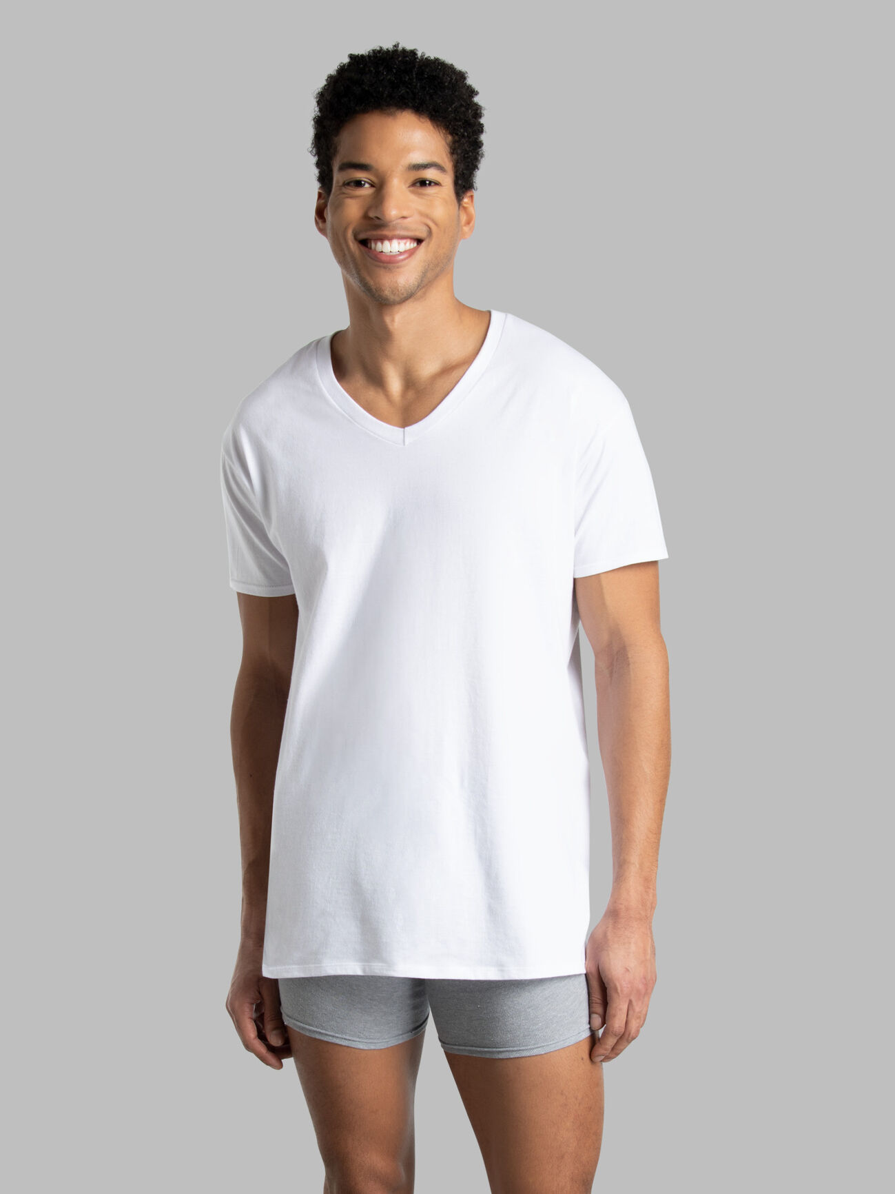 White V-Neck T-Shirt For Men