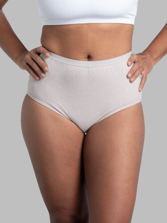 $11.40:  Essentials Women's Cotton High Leg Brief Underwear  (Neutral), 10-pack