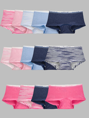 Girls' Heather Boy Short Underwear, Assorted 20 Pack