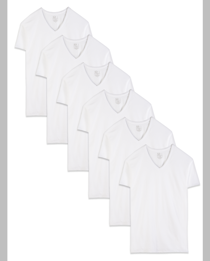 Men S Dual Defense® White V Neck T Shirts 6 Pack Fruit
