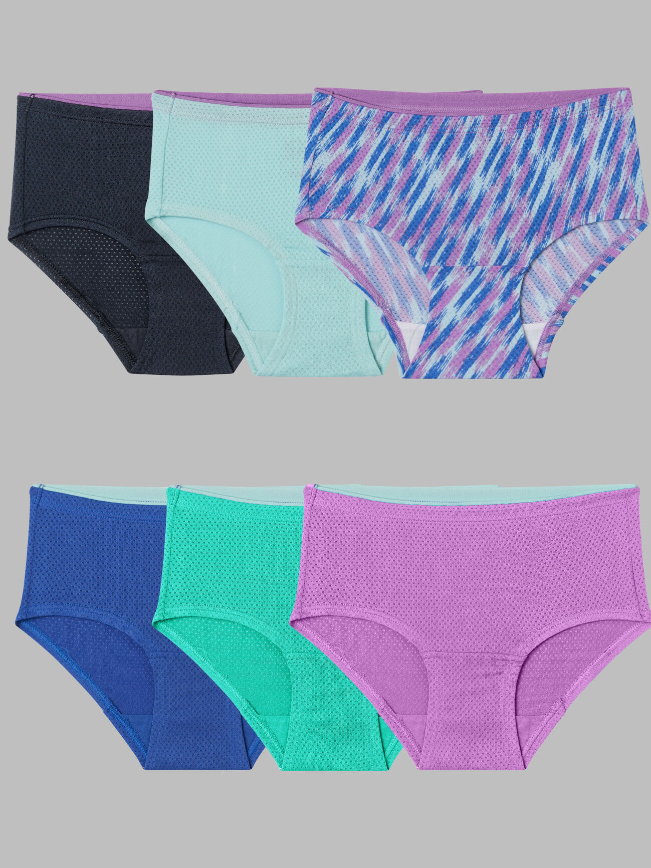Fruit of the Loom Girls' Breathable Underwear, Assorted Cotton