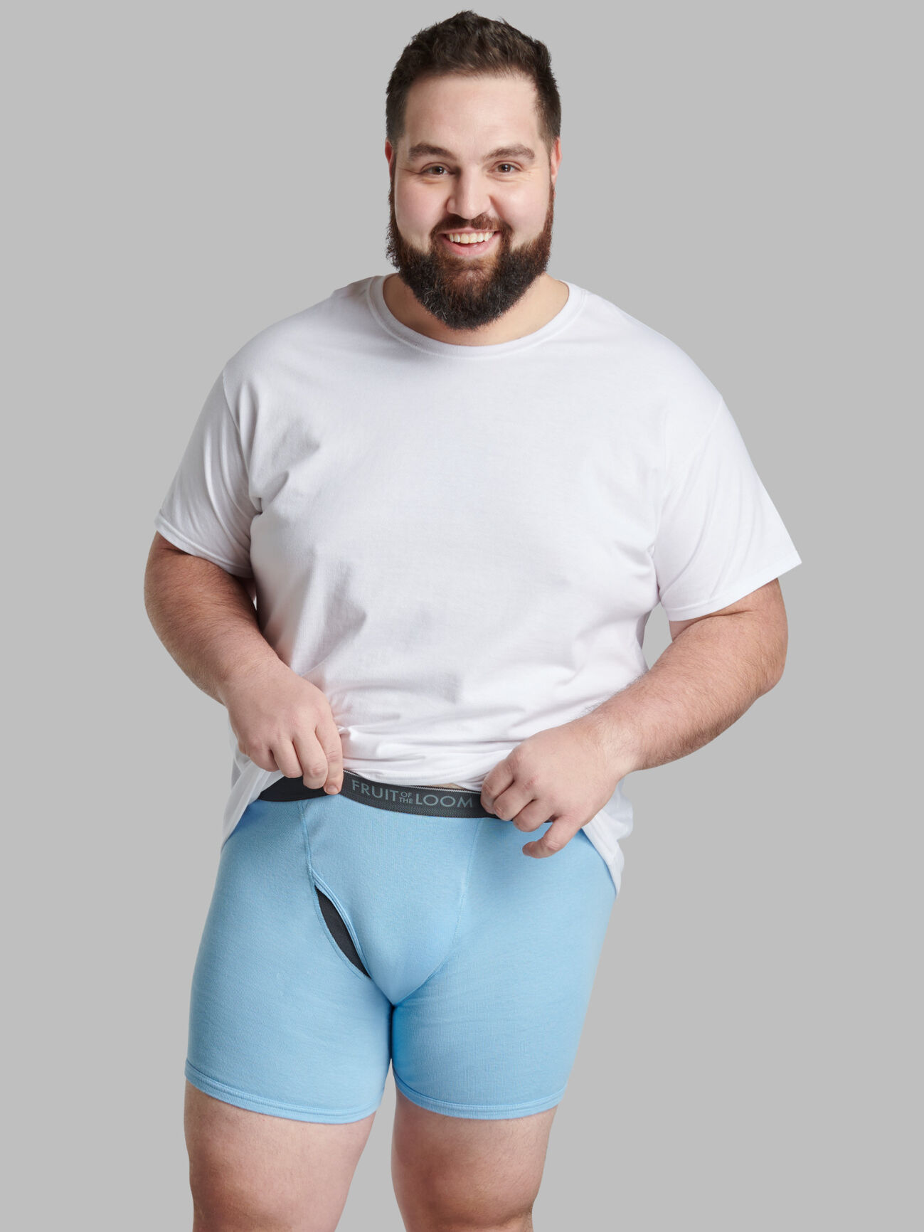 Essentials Men's Big & Tall 5-Pack Tag-Free Boxer Briefs Underwear,  -White, 3XL