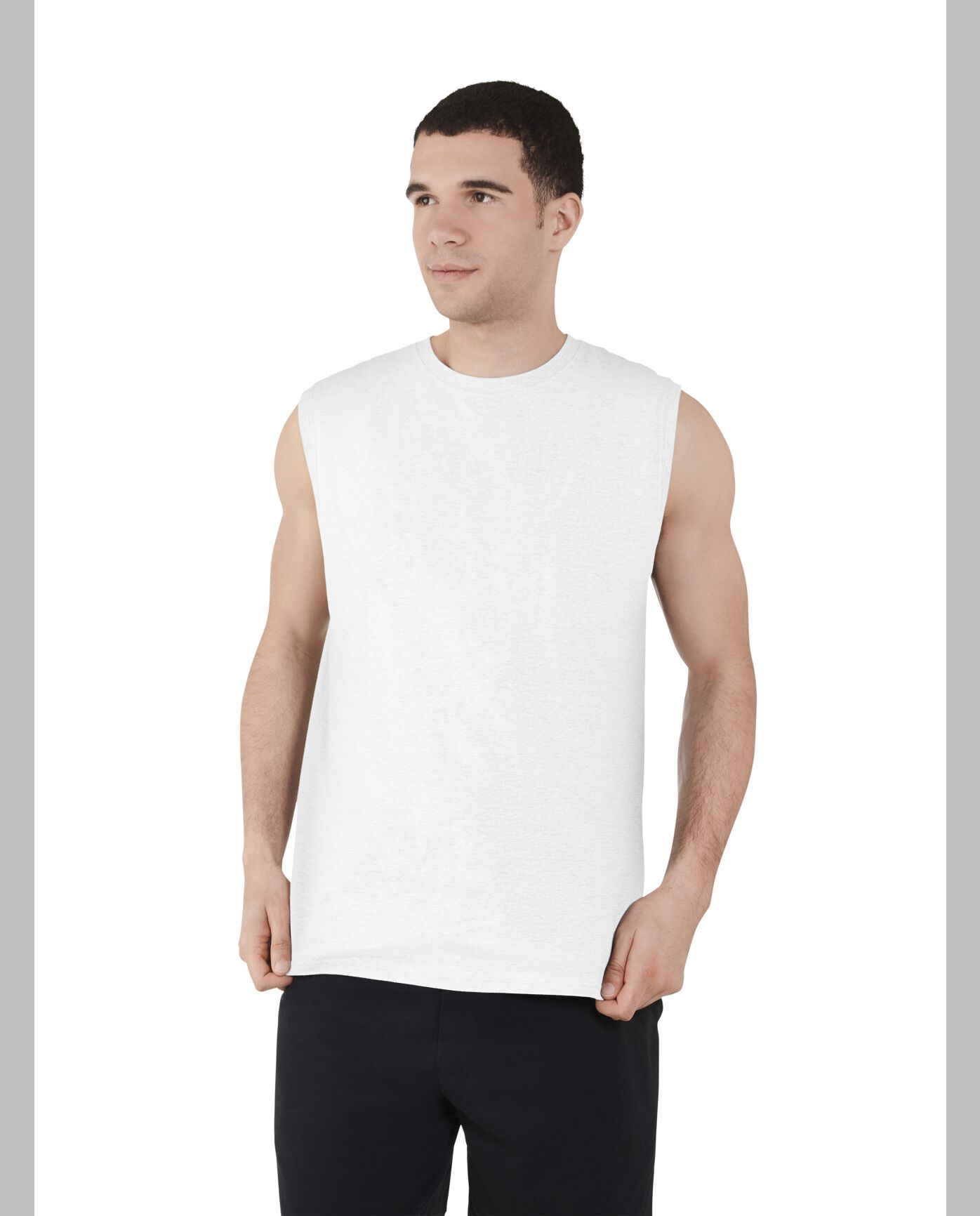 Men's Sleeveless Workout Shirts Quick Dry Athletic Tanks - Heather Dark  Blue / S