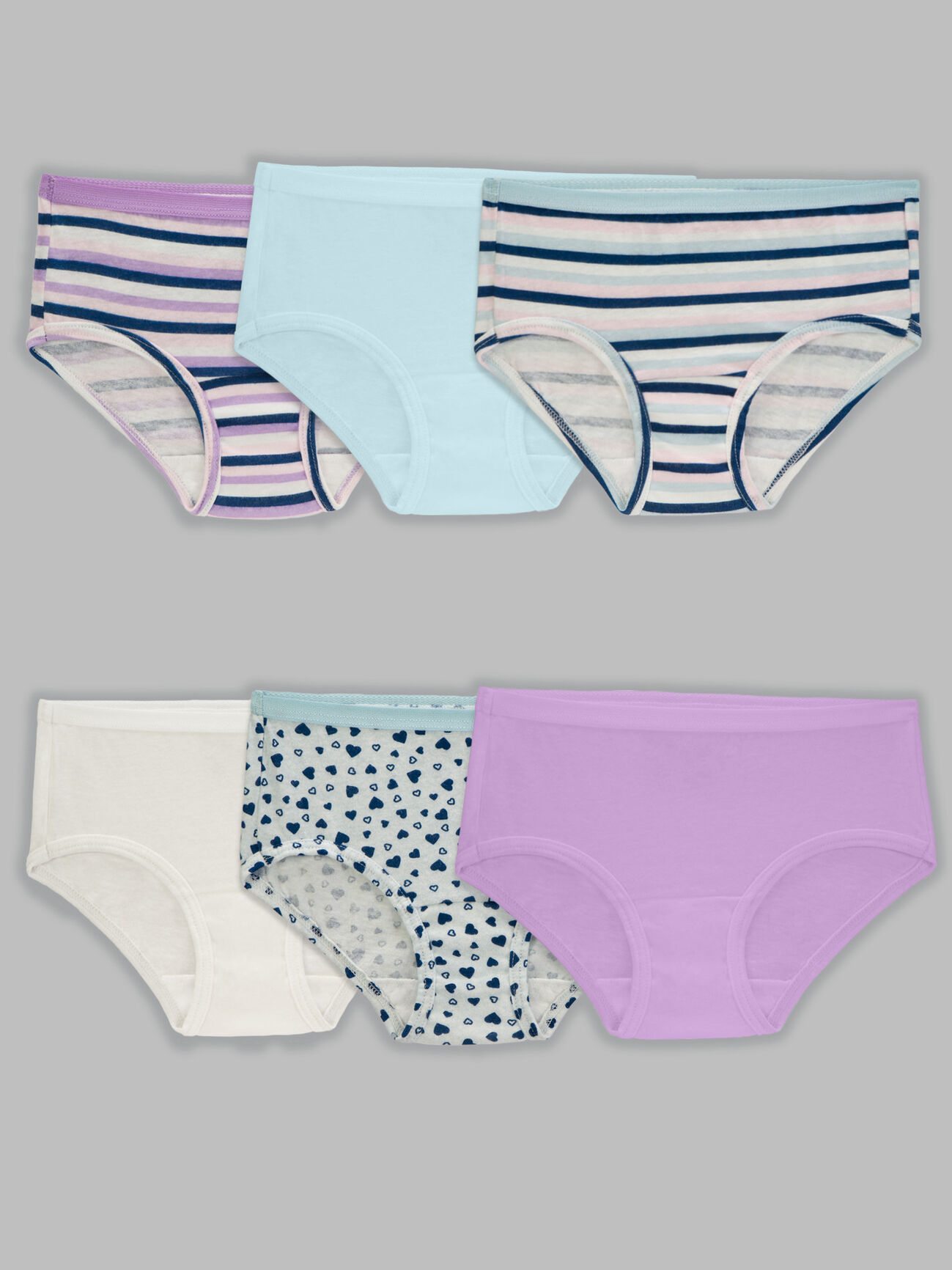 Girls Eversoft Panty Briefs Underwear Assorted Color - Size 12 - Pack of 6